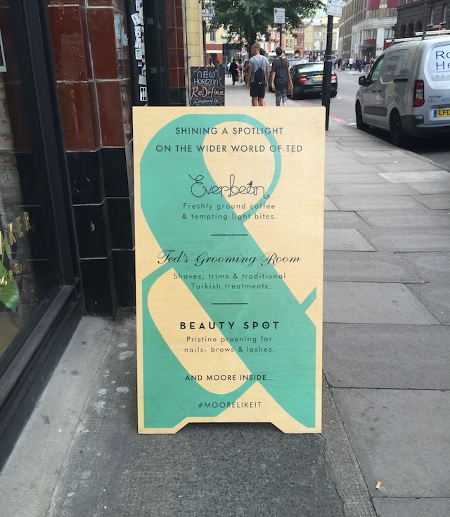 Ted Baker & Moore, shoreditch, retail innovation, retail trends, trend tours, London retail, insight tours,