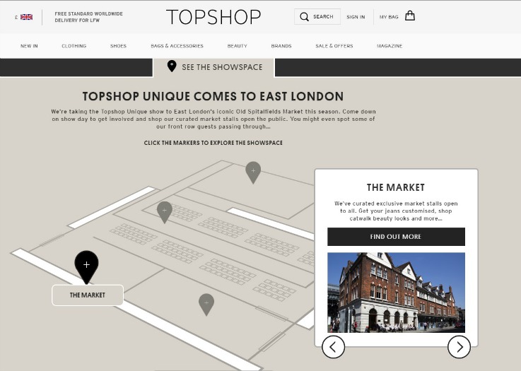 Topshop Unique retail innovation