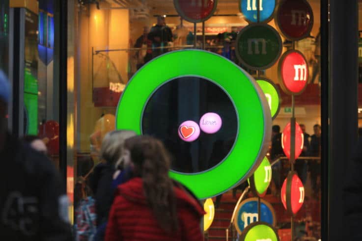 M&M's opens flagship UK store with giant chocolate wall