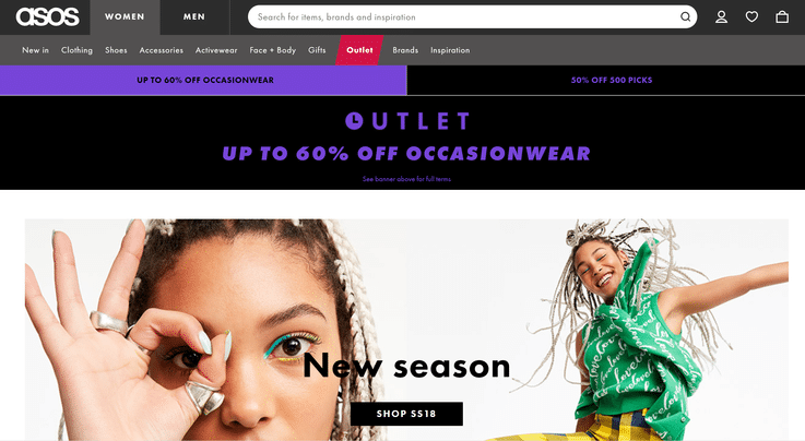 Asos UK ecommerce retail