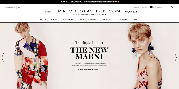 Matchesfashion luxury ecommerce retail