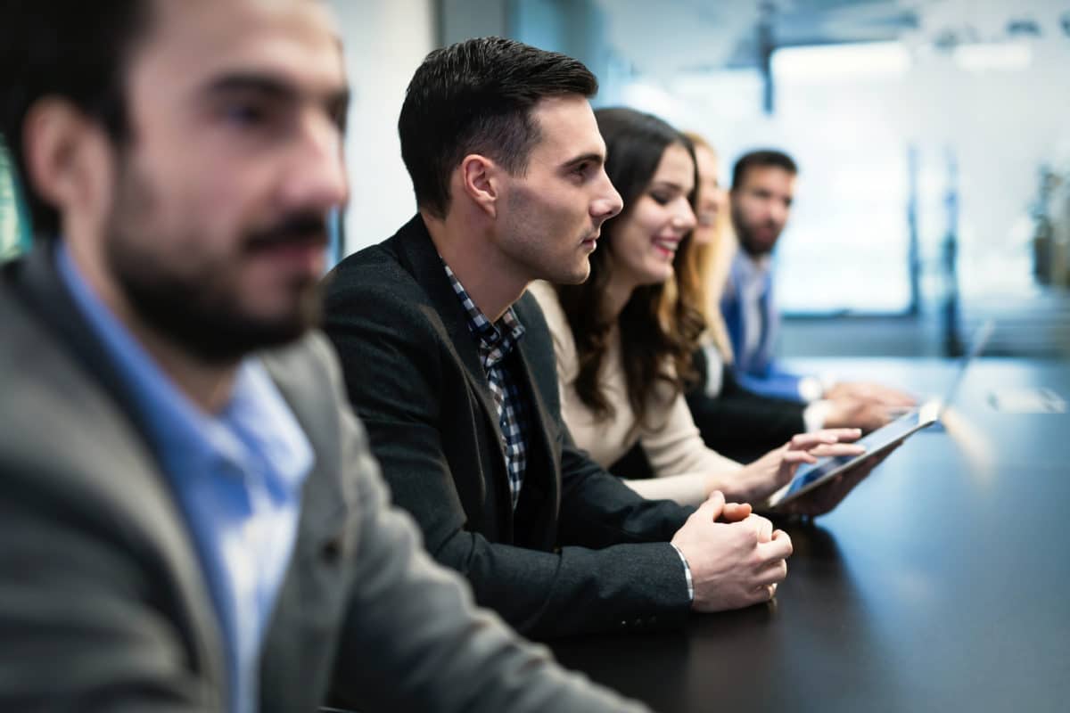 Picture Of Businesspeople Having Meeting In Conference Room